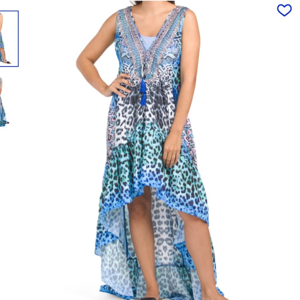 LA MODA Hi-Lo Maxi Swimsuit Cover-up Small/medium GORGEOUS EUC